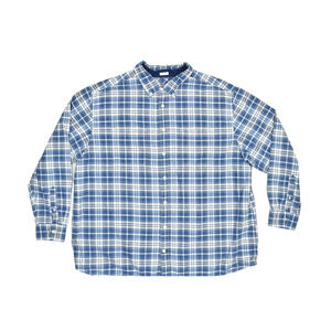 Tommy Hilfiger Big & Tall Size 2XLT Blue Plaid Indigo Yarns Button Down Shirt